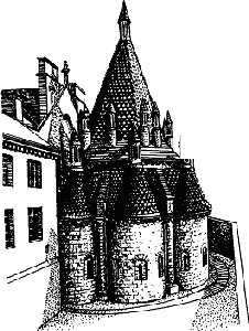 Кухня в средневековом аббатстве (Foutevraud): oтдельное здание; в каждой из башенок – отдельная печь